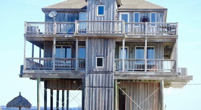 bay front home with dock on Dog Island