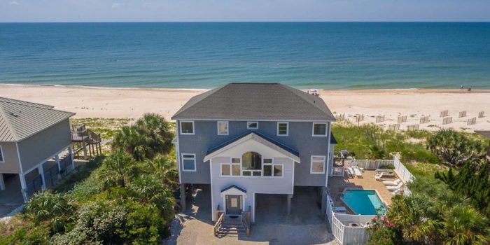 gulf front home with private pool located in the Gulf beaches