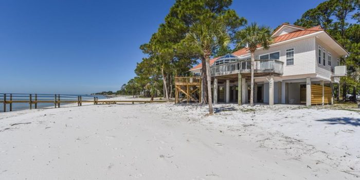 bay front home with dock located in Carrabelle