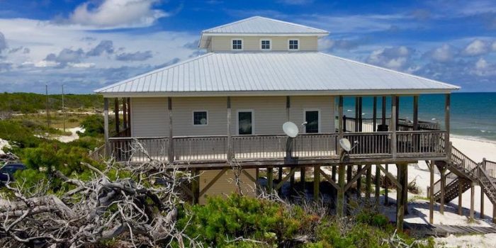gulf front beach house on Dog Island